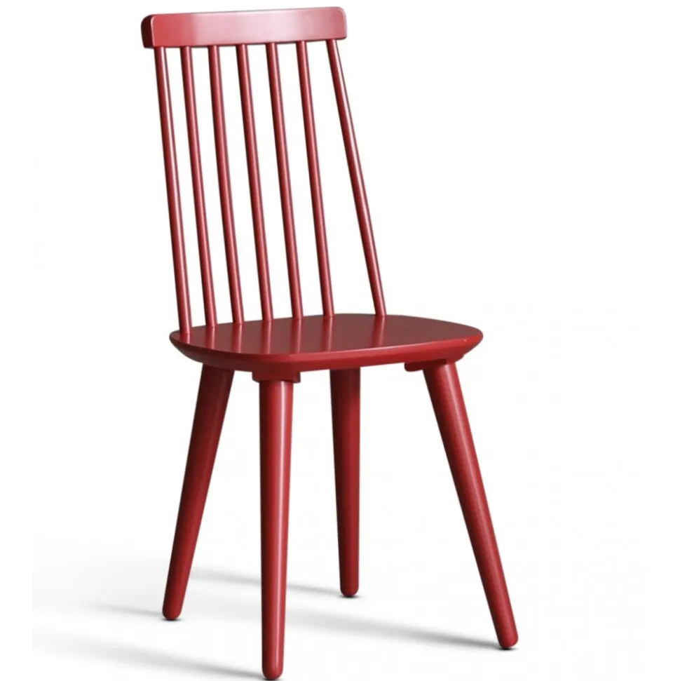 Dalsland matgrupp: Matbord i Ek / Vit med 6 st röda Pinnstolar + 4.00 x Möbeltassar