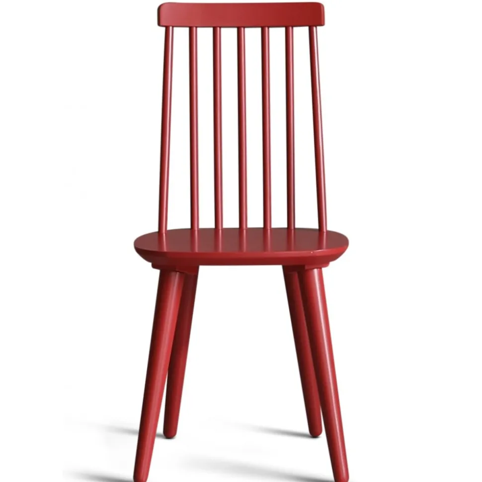 Dalsland matgrupp: Matbord i Ek / Vit med 6 st röda Pinnstolar + 4.00 x Möbeltassar