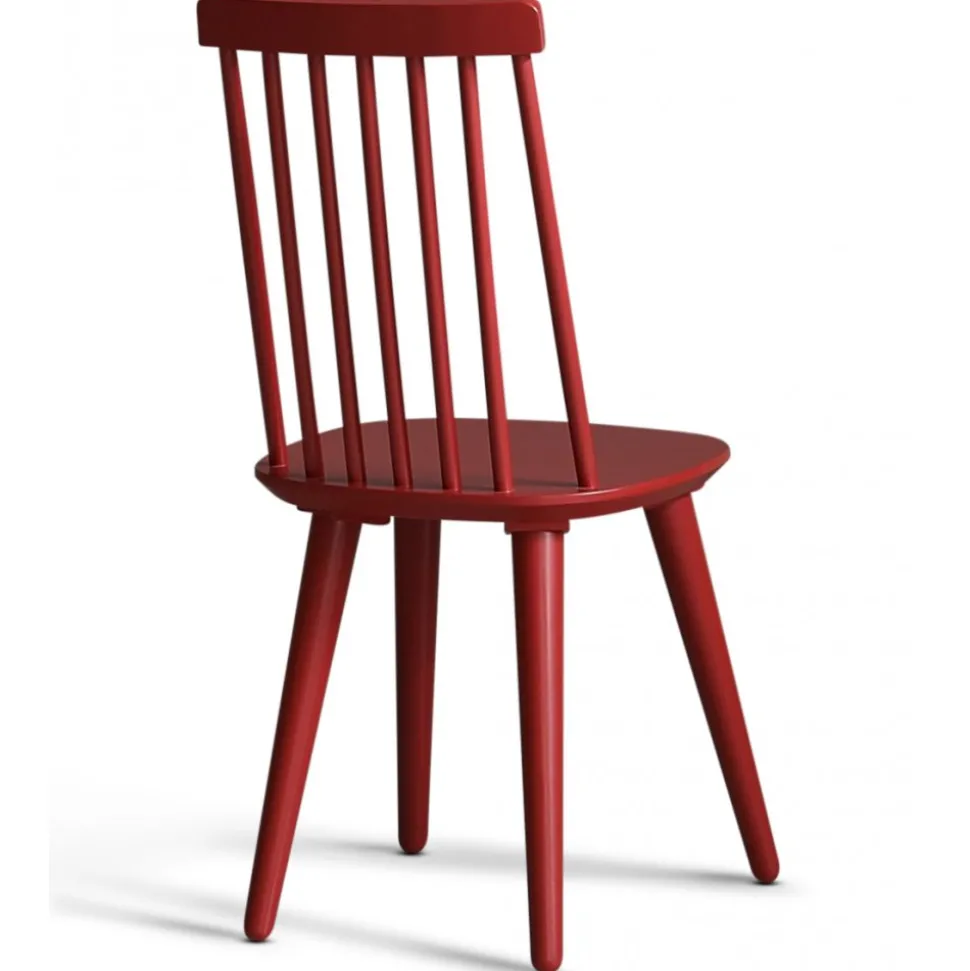 Dalsland matgrupp: Matbord i Ek / Vit med 6 st röda Pinnstolar + 4.00 x Möbeltassar