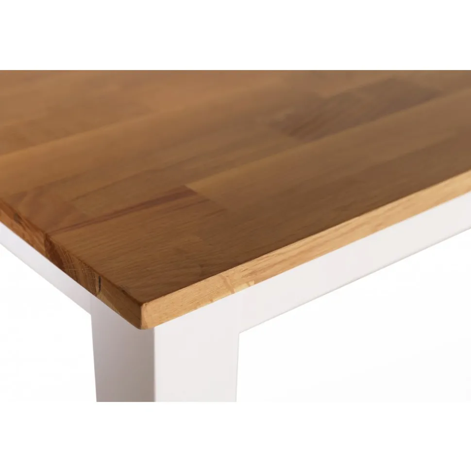 Dalsland matgrupp: Matbord i Ek / Vit med 6 st röda Pinnstolar + 4.00 x Möbeltassar