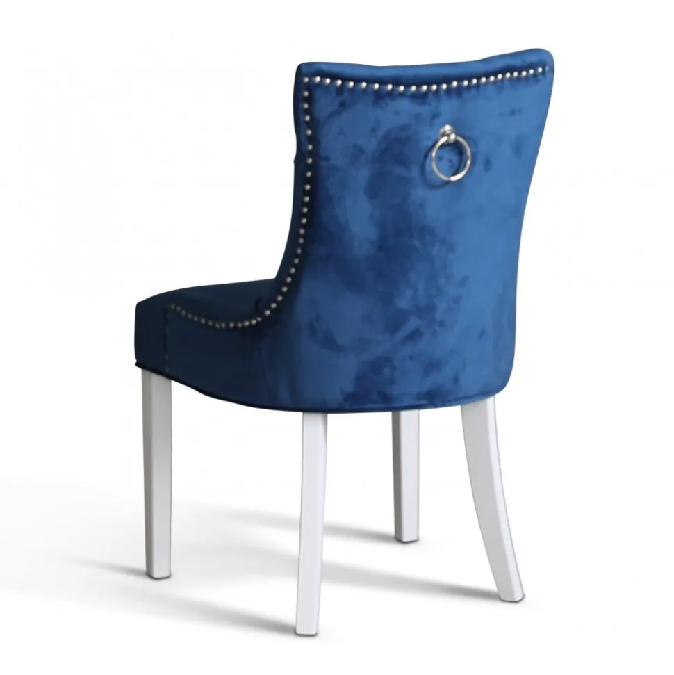 Dalsland matgrupp: Runt bord i Ek / Vit med 4 st Blåa Tuva stolar + 4.00 x Stolsdyna