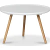 Dalsland runt soffbord Ø55 cm- Vit/ek + Möbeltassar