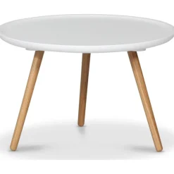 Dalsland runt soffbord Ø55 cm- Vit/ek + Fläckborttagare för möbler