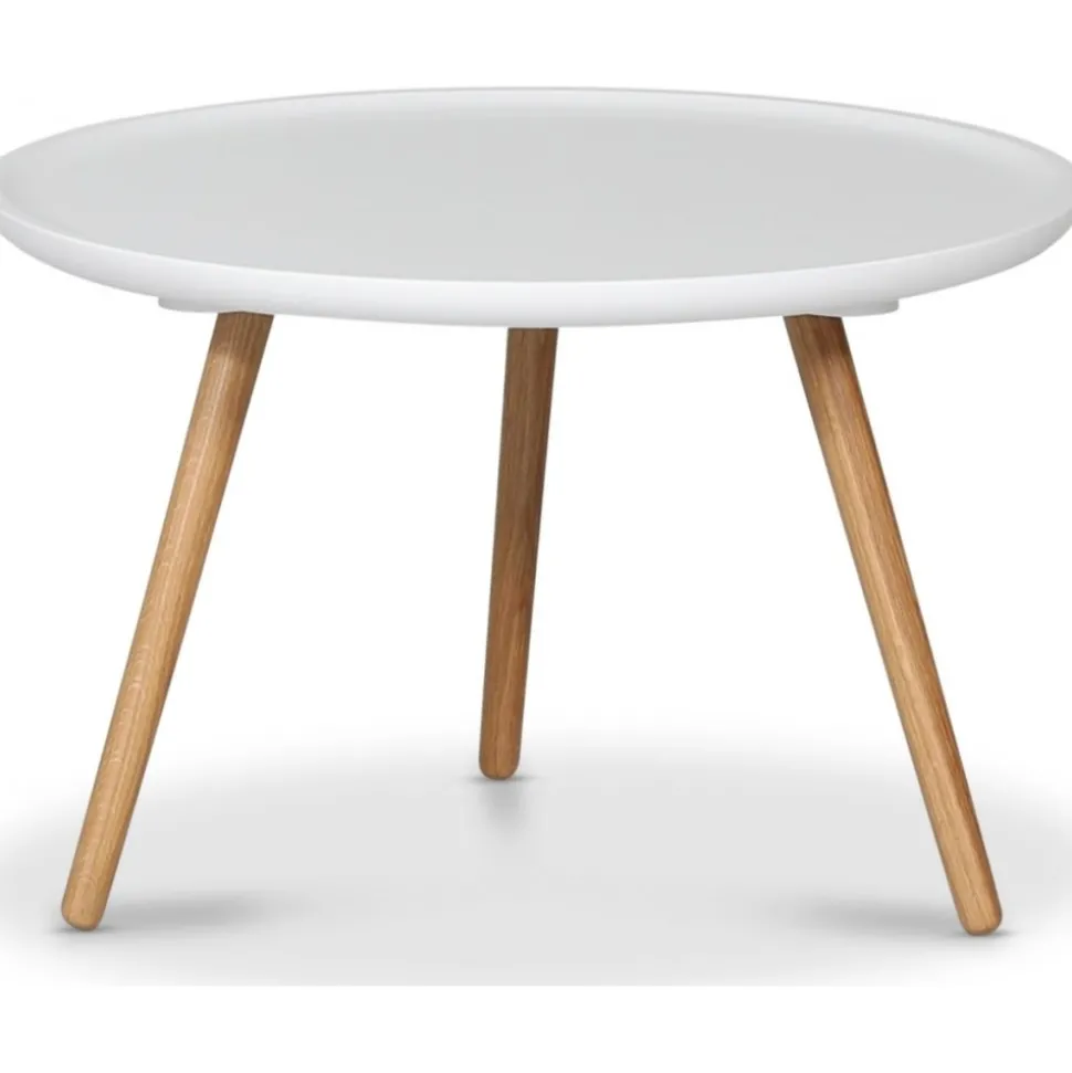 Dalsland runt soffbord Ø55 cm- Vit/ek + Fläckborttagare för möbler