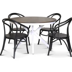 Danderyd No.30 svart karmstol i böjträ + Möbeltassar