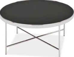 Daphne soffbord Ø82 cm - Krom/svart