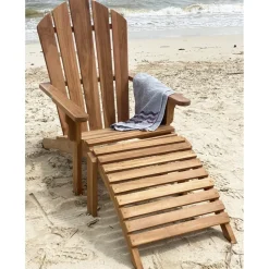 Däckstol med fotpall teak - Saltö