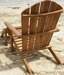 Däckstol med fotpall teak - Saltö