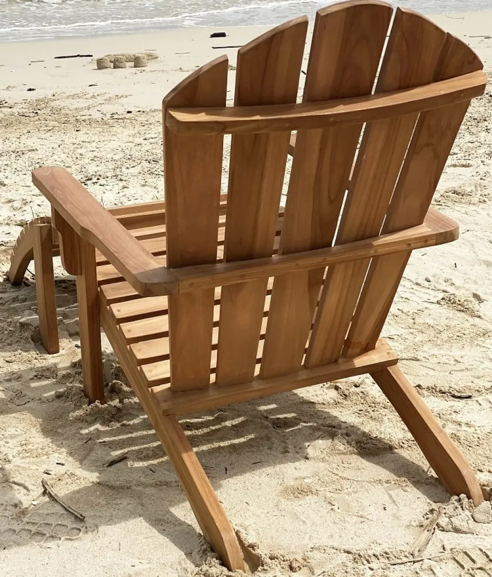 Däckstol med fotpall teak - Saltö