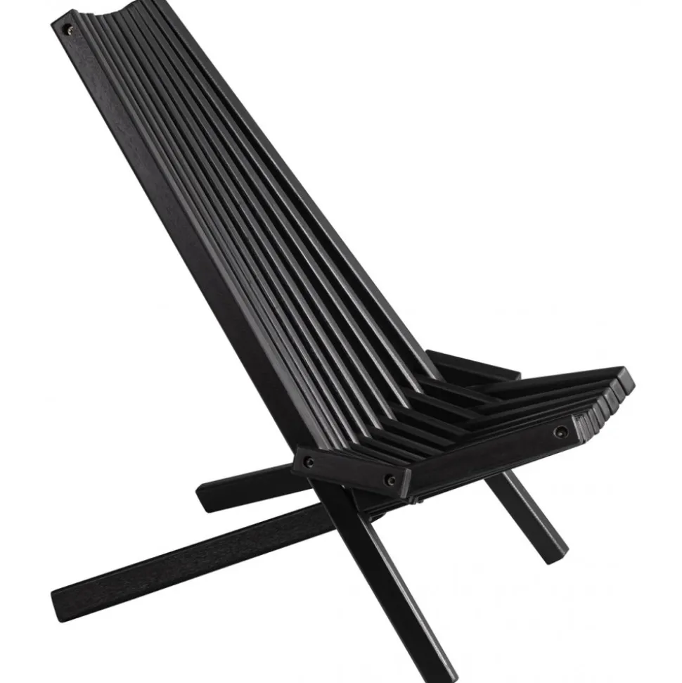 Däckstol svart med nackkudde + Textilskydd för utemöbler