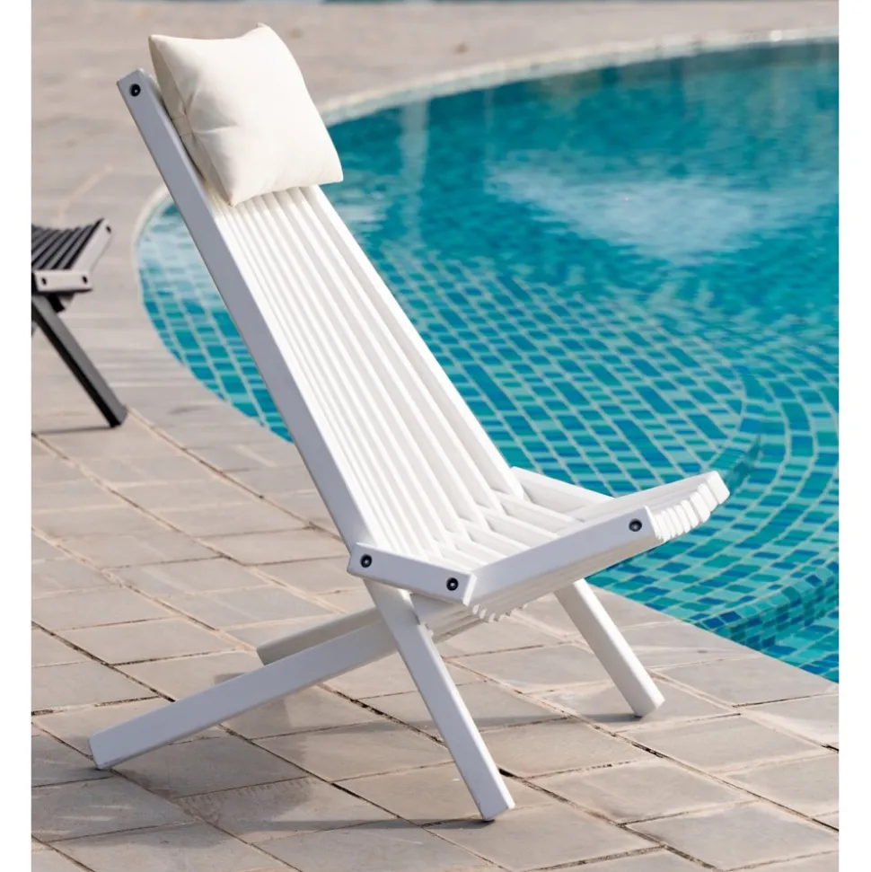 Däckstol vit med nackkudde + Textilrengöring för möbler