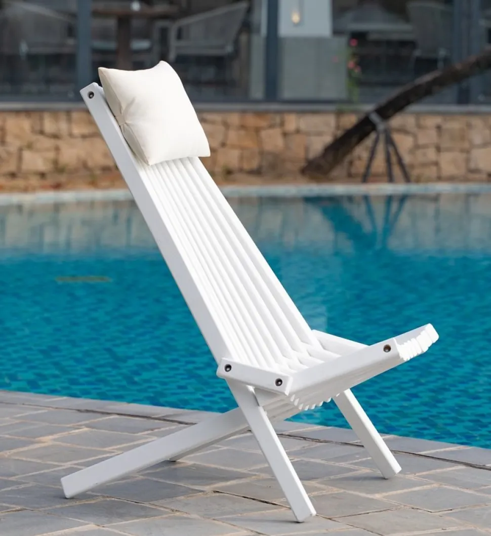 Däckstol vit med nackkudde