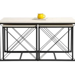 Defne soffbord-set - Svart/marmor