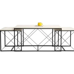 Defne soffbord-set - Svart/marmor