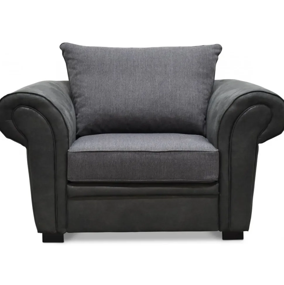 Delux Fåtölj - Grå/Antracit/Vintage