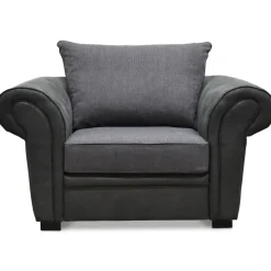 Delux Fåtölj - Grå/Antracit/Vintage + Textilrengöring för möbler