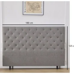 Deluxe pikerad Sänggavel 180 x 125 cm - Grå