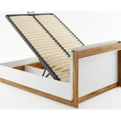 Dentro säng med förvaring 160 x 200 cm - Vit/ek + Möbeltassar