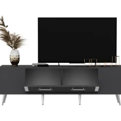 Detas TV-bänk - Antracit/silver