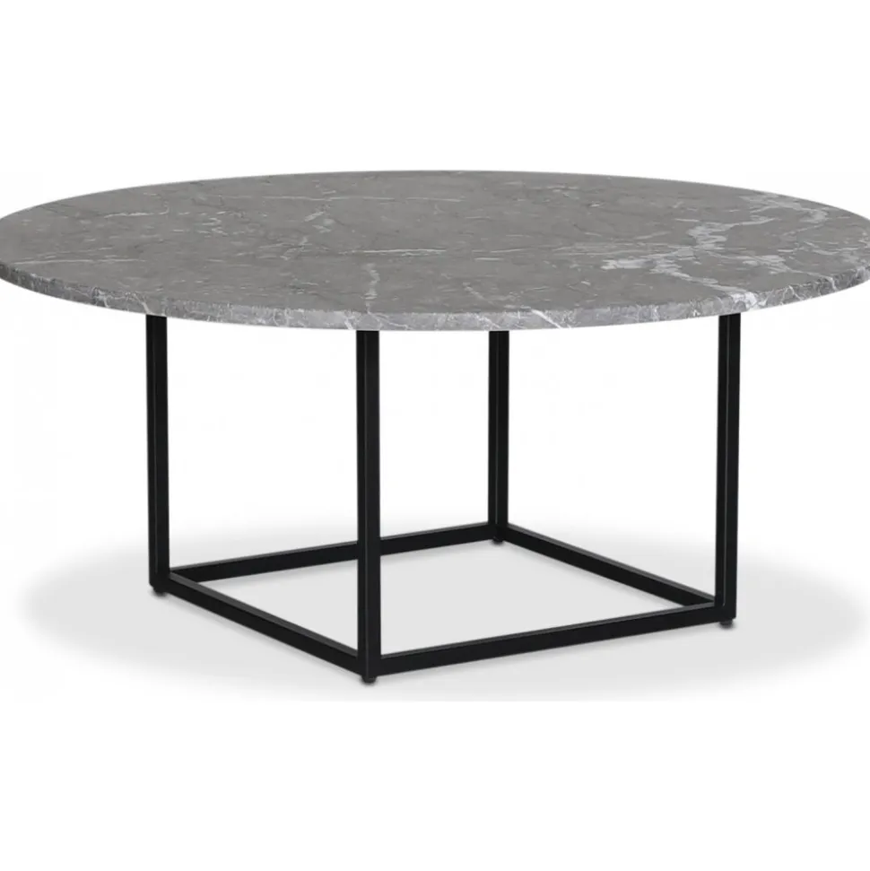 Dexter runt soffbord Ø120 cm - Metall / Grå Betano marmor