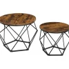 Didrik soffbord, 2 st, Ø40/50 cm - Brun/svart