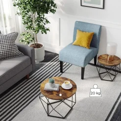 Didrik soffbord, 2 st, Ø40/50 cm - Brun/svart