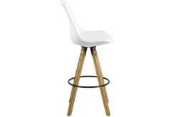 Dima barstol med träben och Vit PU sits