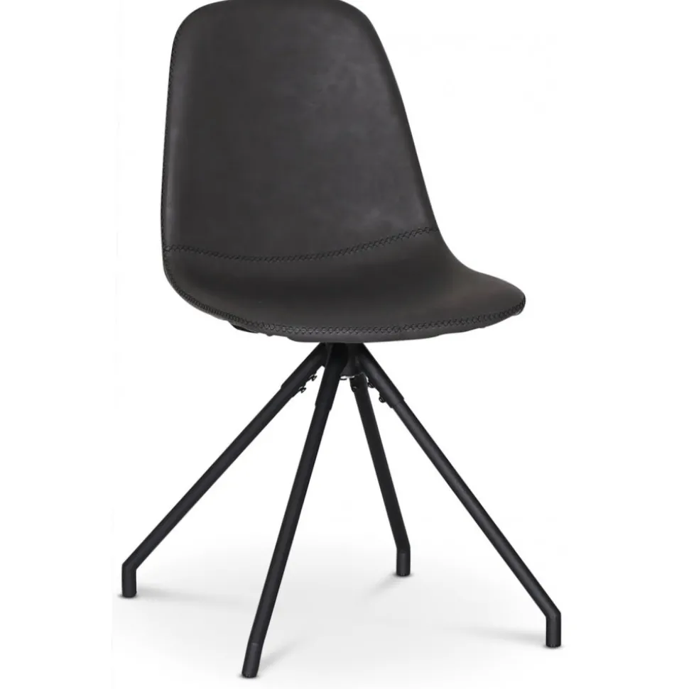 Dipp matgrupp; matbord 180x90 cm med 6 st svarta Bridge snurrbara matstolar + 4.00 x Möbeltassar