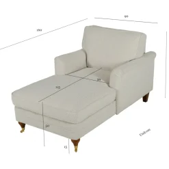 Divanfåtölj vit bouclé - Howard