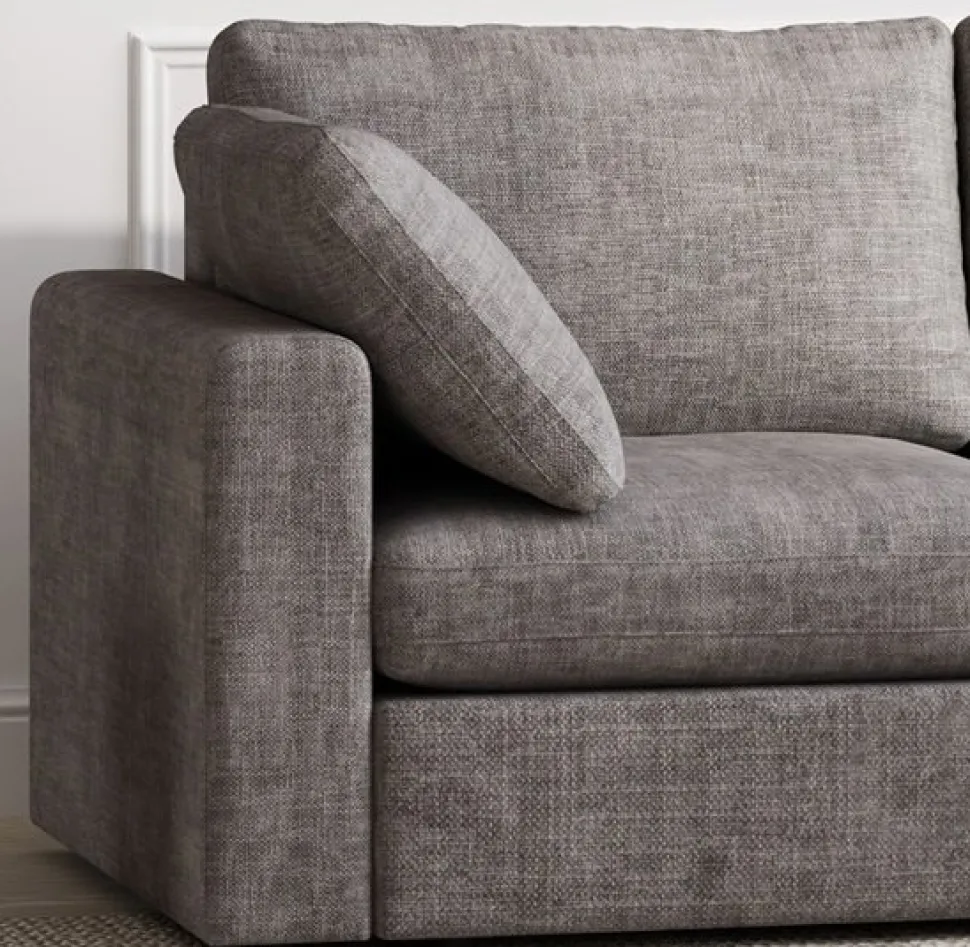 Divansoffa Falkenberg grå 296 cm vändbar divan + Möbeltassar