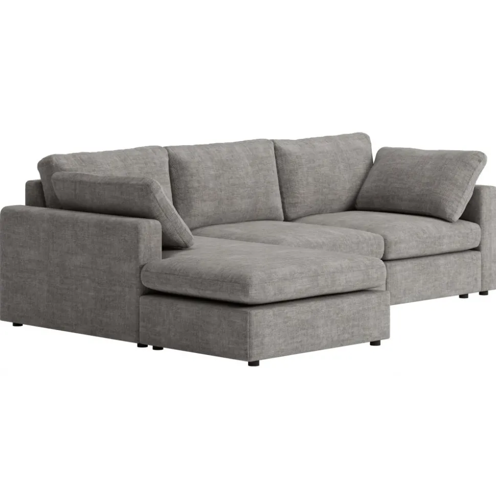 Divansoffa Falkenberg grå 296 cm vändbar divan + Möbeltassar