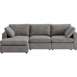 Divansoffa Falkenberg grå 296 cm vändbar divan + Möbeltassar