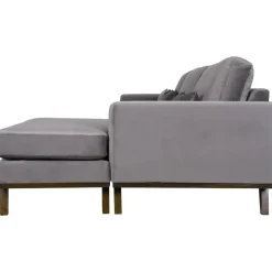 Divansoffa i grått sammet - Copenhagen + Fläckborttagare för möbler