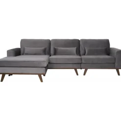 Divansoffa i grått sammet - Copenhagen + Textilrengöring för möbler