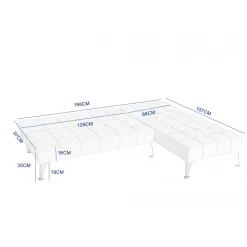 Divansoffa med bäddfunktion beige sammet