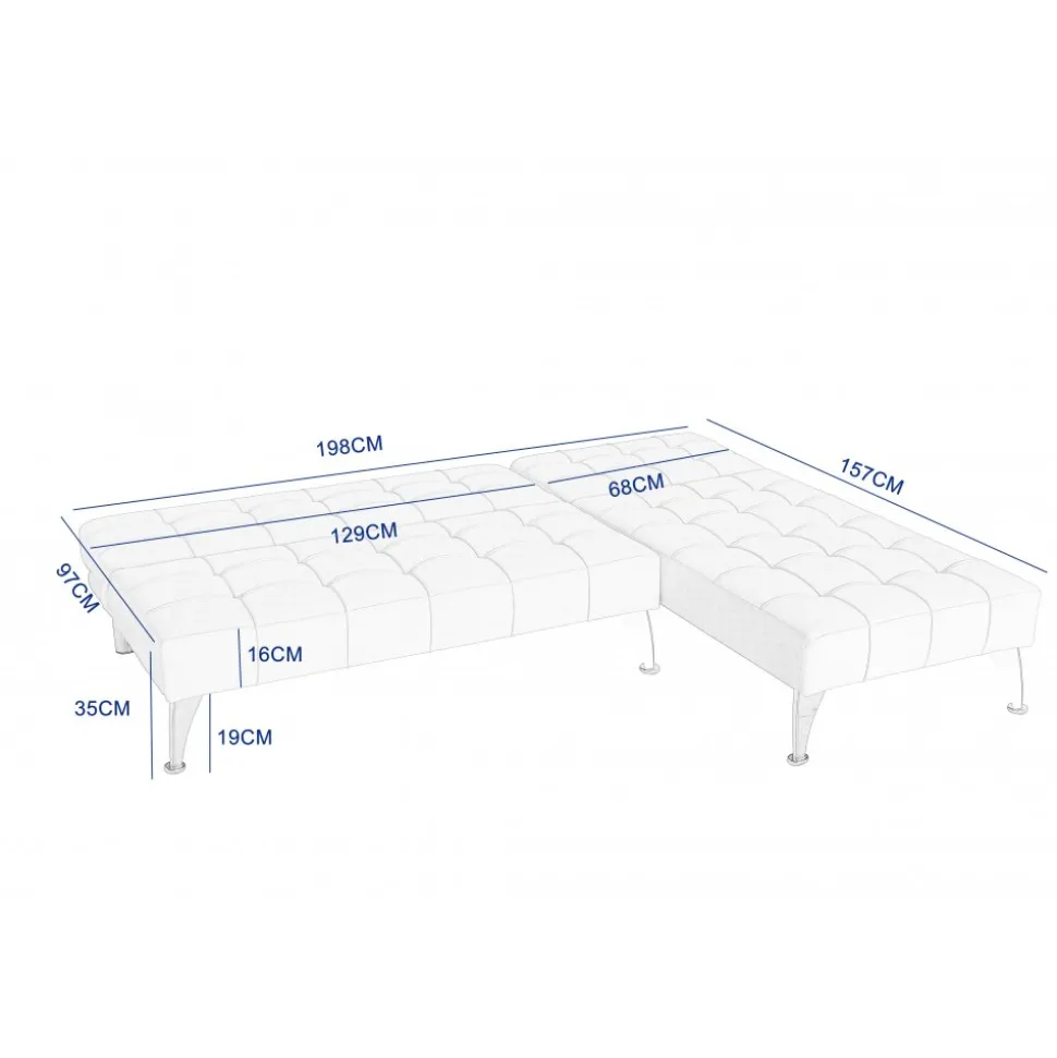 Divansoffa med bäddfunktion beige sammet