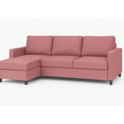 Divansoffa Uppsala bäddfunktion och förvaring 228 cm - Rosa