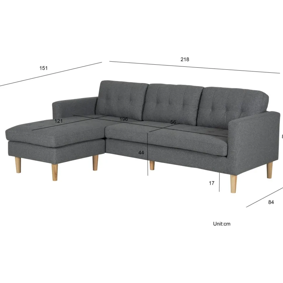 Divansoffa vändbar grå - Firenze