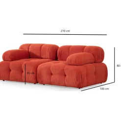 Doblo 2-sits soffa i bouclè - Brun Cappuccino