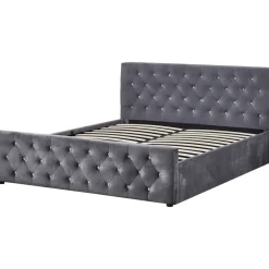 Dubbelsäng grå sammet 180 x 200 cm - Dubai