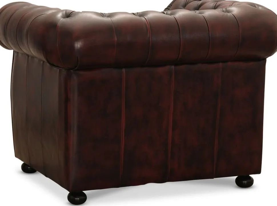 Dublin Chesterfield fåtölj Oxblod läder + Textilrengöring för möbler