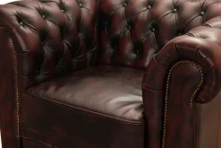 Dublin Chesterfield fåtölj Oxblod läder + Textilrengöring för möbler