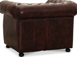 Dublin Chesterfield fåtölj Oxblod läder