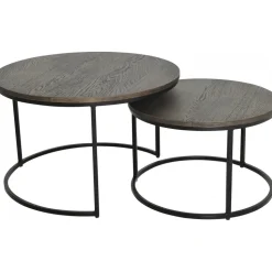 Duett sidobord Ø47/60 cm - Mörkbrun