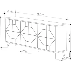 Dune skänk 184 cm - Vit