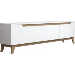 Duno TV-bänk Vit/valnöt