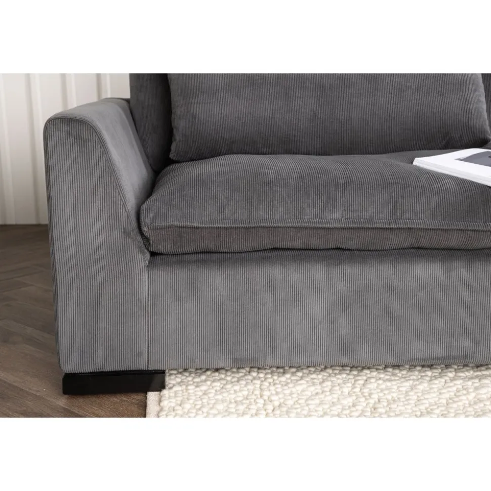 Durham 3-sits soffa - Mörkgrå