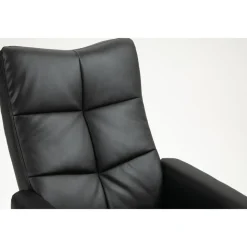 Duva reclinerfåtölj med fotpall i svart PU med bruna ben + Textilrengöring för möbler