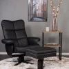 Duva reclinerfåtölj med fotpall i svart PU