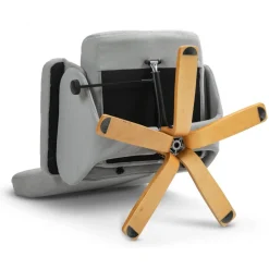 Duva ställbar fåtölj inklusive fotpall med förvaring - Grått tyg med träben + Textilrengöring för möbler